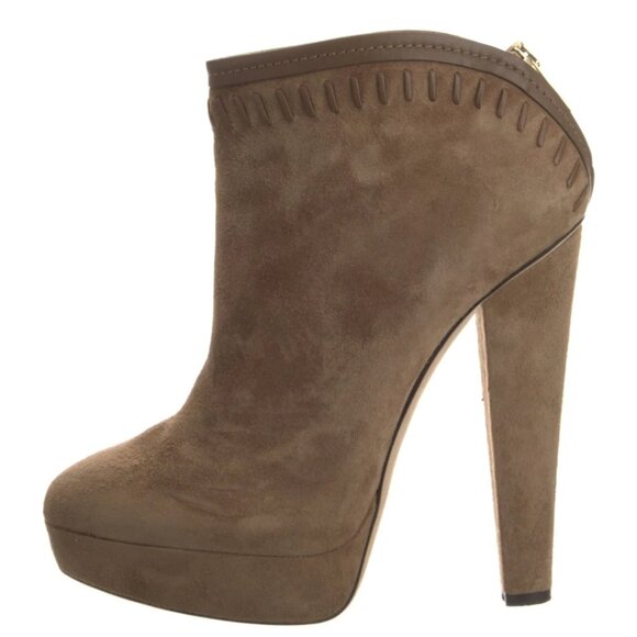 Jimmy Choo Tan Suede Booties "EUC" - Picture 15 of 16